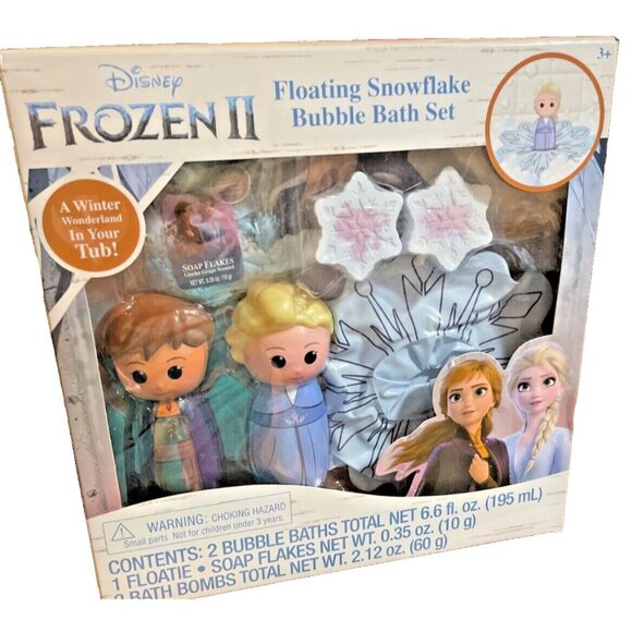 Disney Frozen II Floating Snowflake Bubble Bath Set Anna Elsa Berry Scent - Picture 6 of 6
